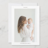 ミニマルモダンリスト感謝祭の写真 招待状 (正面)