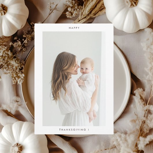 ミニマルモダンリスト感謝祭の写真 招待状