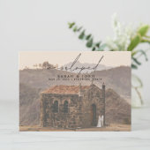 ミニマルモダンリスト我々はスクリプトの写真を駆け落とし結婚た 案内状 (スタンド正面)