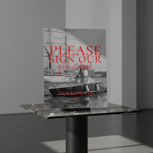 ミニマルモダンリスト手書きゲストブックサイン アクリルサイン