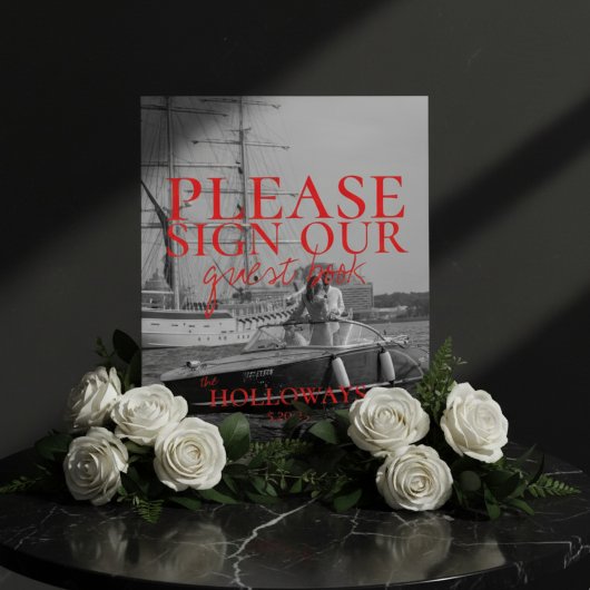 ミニマルモダンリスト手書きゲストブックサイン アクリルサイン