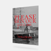 ミニマルモダンリスト手書きゲストブックサイン アクリルサイン (傾斜)