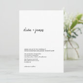 ミニマルモダンリスト手書きスクリプトの写真結婚の種類 招待状 (スタンド正面)