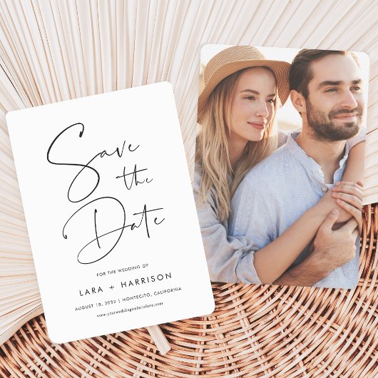 ミニマルモダンリスト手書きスクリプトの写真 セーブザデート