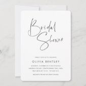 ミニマルモダンリスト手書きスクリプトブライダルシャワー 招待状 (正面)