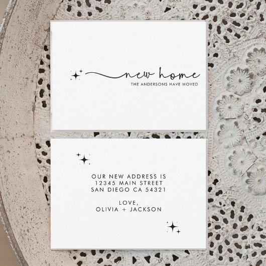 ミニマルモダンリスト新しいホーム手書きスクリプト ノートカード