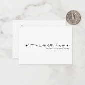 ミニマルモダンリスト新しいホーム手書きスクリプト ノートカード (正面/裏面インサイチュ)