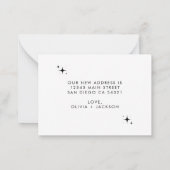 ミニマルモダンリスト新しいホーム手書きスクリプト ノートカード (裏面)