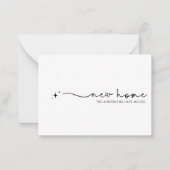 ミニマルモダンリスト新しいホーム手書きスクリプト ノートカード (正面)