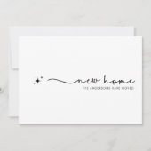 ミニマルモダンリスト新しいホーム手書きスクリプト 案内状 (正面)