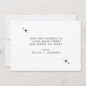 ミニマルモダンリスト新しいホーム手書きスクリプト 案内状 (裏面)