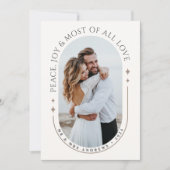 ミニマルモダンリスト新婚フォトクリスマス シーズンカード (正面)