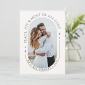 ミニマルモダンリスト新婚フォトクリスマス シーズンカード (スタンド正面)