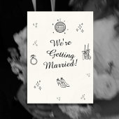 ミニマルモダンリスト日付の保存 | シンプル結婚の 招待状