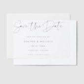 ミニマルモダンリスト日付の保存 ベラム紙招待状 (オフセット)