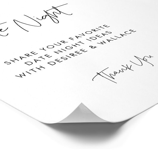 ミニマルモダンリスト日付の夜のアイディア記号 ポスター (角)