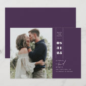 ミニマルモダンリスト日付の縦写真を保存 セーブザデート (正面/裏面)