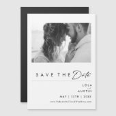 ミニマルモダンリスト日付磁石を保存 マグネット招待状 (正面/裏面)