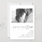 ミニマルモダンリスト日付磁石を保存 マグネット招待状 (正面)