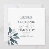 ミニマルモダンリスト日付QRコードの結婚保存 招待状 (正面)