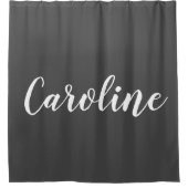 ミニマルモダンリスト書名白黒 シャワーカーテン (正面)