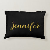 ミニマルモダンリスト書名黒金ゴールド アクセントクッション (裏面)