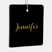 ミニマルモダンリスト書名黒金ゴールド セラミックオーナメント (右)