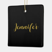 ミニマルモダンリスト書名黒金ゴールド セラミックオーナメント (左)