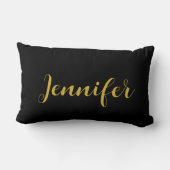 ミニマルモダンリスト書名黒金ゴールド ランバークッション (裏面)