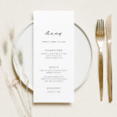 ミニマルモダンリスト書結婚のメニューカード メニュー