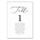 ミニマルモダンリスト書結婚の名前 テーブルナンバー (裏面)