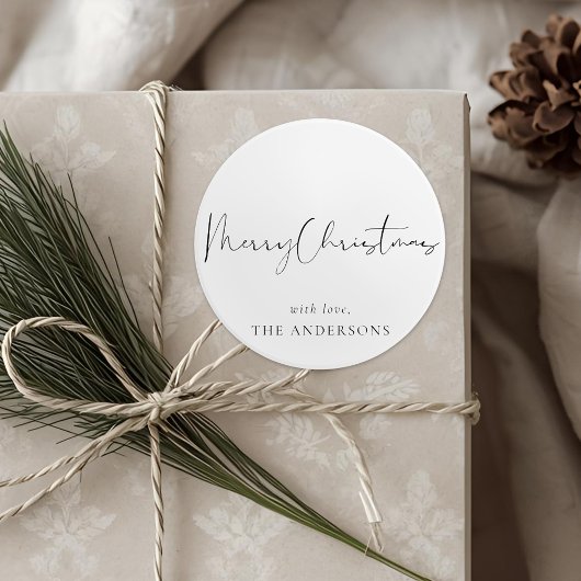 ミニマルモダンリスト書道クリスマス ラウンドシール