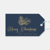 ミニマルモダンリスト植物学メリークリスマススクリプト ギフトタグ (正面(横))