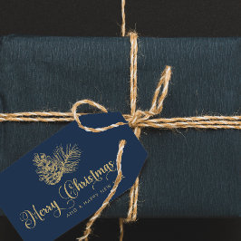 ミニマルモダンリスト植物学メリークリスマススクリプト ギフトタグ