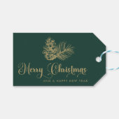 ミニマルモダンリスト植物学メリークリスマススクリプト ギフトタグ (正面(横))