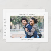 ミニマルモダンリスト横型フォトトレンディー結婚ズ 招待状 (正面/裏面)