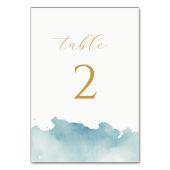 ミニマルモダンリスト水カラービーチ結婚式 テーブルナンバー (裏面)