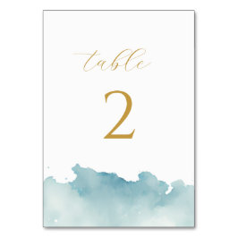 ミニマルモダンリスト水カラービーチ結婚式 テーブルナンバー