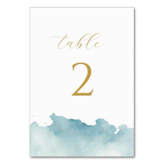 ミニマルモダンリスト水カラービーチ結婚式 テーブルナンバー (正面)