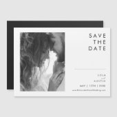 ミニマルモダンリスト水平日付磁石を保存 マグネット招待状 (正面/裏面)