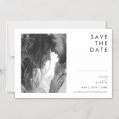 ミニマルモダンリスト水平日付磁石を保存 マグネット招待状 (正面)