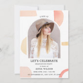 ミニマルモダンリスト水彩写真卒業 招待状 (裏面)