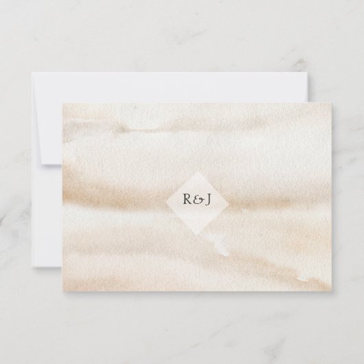 ミニマルモダンリスト水彩写真結婚ズ 出欠カード (裏面)