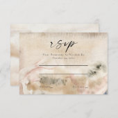 ミニマルモダンリスト水彩写真結婚ズ 出欠カード (正面/裏面)