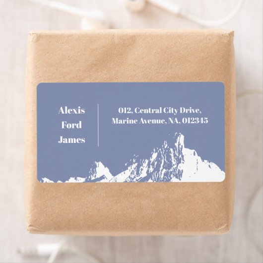 ミニマルモダンリスト淡い色のマウンテンブルー ラベル (インサイチュ)