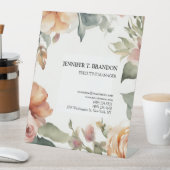 ミニマルモダンリスト淡水色フローラ 台座サイン (インサイチュ)