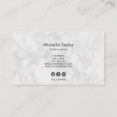 ミニマルモダンリスト白大理石署名スクリプト 名刺 (裏面)