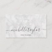 ミニマルモダンリスト白大理石署名スクリプト 名刺 (正面)