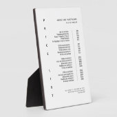 ミニマルモダンリスト白黒サロン価格表 フォトプラーク (側面)