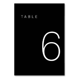 ミニマルモダンリスト白黒テーブル番号6 テーブルナンバー